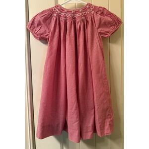 Royal Child Vintage Red Gingham Smocked Bishop Dress 24M Red White Check Hearts